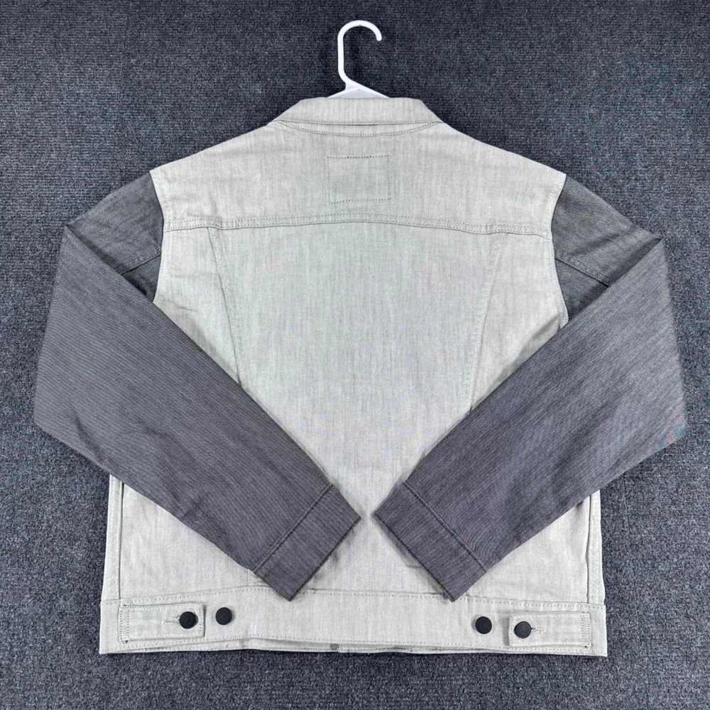 Levi's Trucker Jacket Mens M Medium Grey Two Tone Colorblock Denim Coat